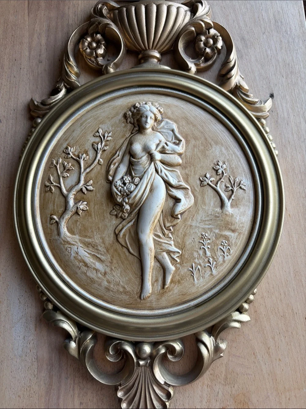 Vintage Dart Industries Neoclassical Gold Wall Plaques- Pair